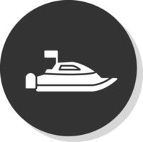 snelheid boot glyph grijs cirkel icoon vector
