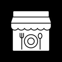 restaurant glyph omgekeerd icoon vector