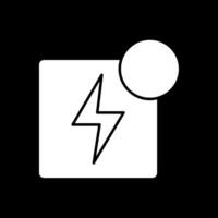 Nee elektriciteit glyph omgekeerd icoon vector