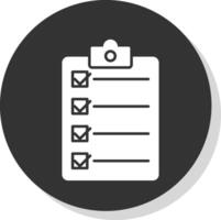 checklist glyph grijs cirkel icoon vector