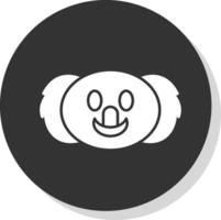 koala glyph grijs cirkel icoon vector