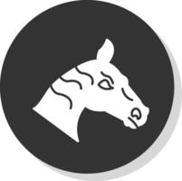 paard glyph grijs cirkel icoon vector