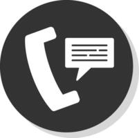 telefoon bericht glyph grijs cirkel icoon vector