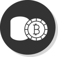 bitcoin glyph grijs cirkel icoon vector