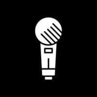 mic glyph omgekeerd icoon vector