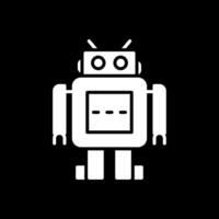 robot glyph omgekeerd pictogram vector