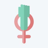 icoon feminisme. verwant naar vrouw dag symbool. vlak stijl. gemakkelijk ontwerp illustratie vector