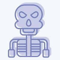 icoon skelet. verwant naar halloween symbool. twee toon stijl. gemakkelijk ontwerp illustratie vector