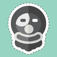 sticker lijn besnoeiing clown. verwant naar halloween symbool. gemakkelijk ontwerp illustratie vector