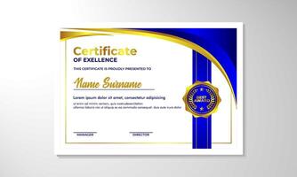 elegant helling certificaat ontwerp sjabloon vector