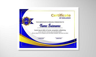 elegant helling certificaat ontwerp sjabloon vector