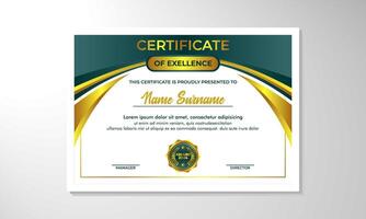 elegant helling certificaat ontwerp sjabloon vector