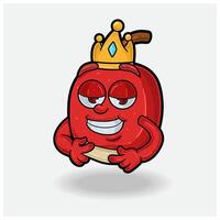 liefde geslagen uitdrukking met appel fruit kroon mascotte karakter tekenfilm. vector