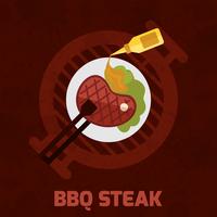 bbq steak poster vector