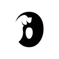 O brief met een negatief ruimte hond logo vector