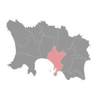 st helier parochies kaart, administratief divisie van Jersey. illustratie. vector