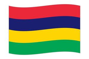 golvend vlag van de land Mauritius. illustratie. vector