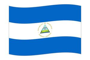 golvend vlag van de land Nicaragua. illustratie. vector