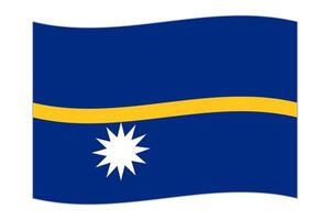 golvend vlag van de land nauru. illustratie. vector