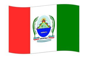 golvend vlag van afdeling van ucayali, administratief divisie van Peru. illustratie. vector