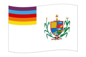 golvend vlag van afdeling van la vrijheid, administratief divisie van Peru. illustratie. vector