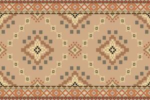 Navajo tribal naadloos patroon. inheems Amerikaans ornament. etnisch zuiden western decor stijl. boho meetkundig ornament. pixel naadloos patroon. Mexicaans deken, tapijt. geweven tapijt illustratie. vector