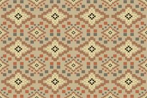 Navajo tribal naadloos patroon. inheems Amerikaans ornament. etnisch zuiden western decor stijl. boho meetkundig ornament. pixel naadloos patroon. Mexicaans deken, tapijt. geweven tapijt illustratie. vector