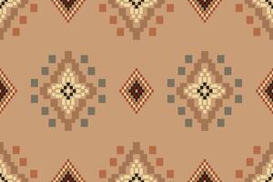 Navajo tribal naadloos patroon. inheems Amerikaans ornament. etnisch zuiden western decor stijl. boho meetkundig ornament. pixel naadloos patroon. Mexicaans deken, tapijt. geweven tapijt illustratie. vector