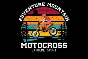 avontuur berg motorcross extreme sport design vintage retro vector