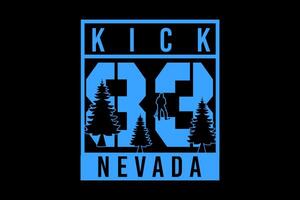 nevada kick silhouet straat retro design vector