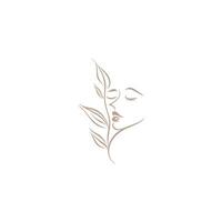 ecologisch blad logo vrouw blad gezicht vector