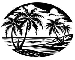 palm boom Aan water tafereel illustrator vector