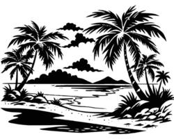 palm boom Aan water tafereel illustrator vector