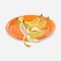 realistische banaan op een plastic bord