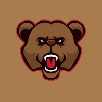 grizzlyberen mascotte logo hoofd vector
