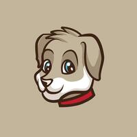 schattig hond hoofd mascotte logo vector