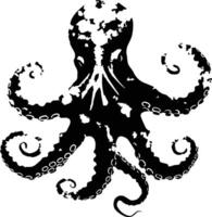 silhouet Octopus dier beeld vector