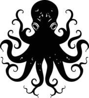 silhouet Octopus dier beeld vector