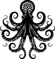 silhouet Octopus dier beeld vector