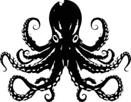 silhouet Octopus dier beeld vector