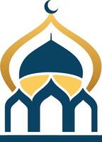 strak Islamitisch logo, minimalistische ontwerp, wit achtergrond vector