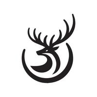 minimalistische hert logo Aan een wit achtergrond vector