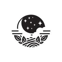 minimalistische maan logo Aan een wit achtergrond vector