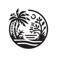 minimalistische oerwoud logo Aan een wit achtergrond vector