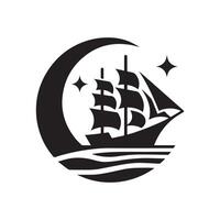 minimalistische schip logo Aan een wit achtergrond vector