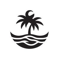 minimalistische strand logo Aan een wit achtergrond vector