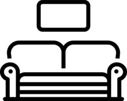 zwart lijn icoon voor sofa vector