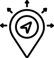 zwart lijn icoon voor navigatie vector