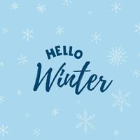 hallo winter 2022. belettering met sneeuwvlokken. winter vectorillustratie. vector