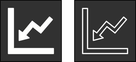 diagram naar beneden icoon vector